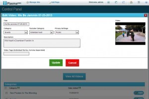 Screenshot of VideoCenter Edit Video Interface