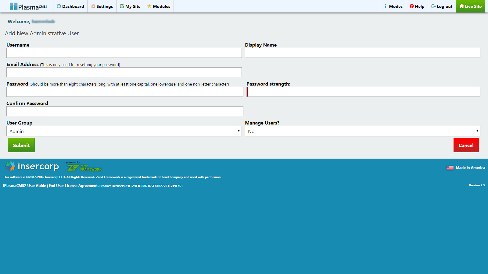 Add New Administrative User Add New Administrative User