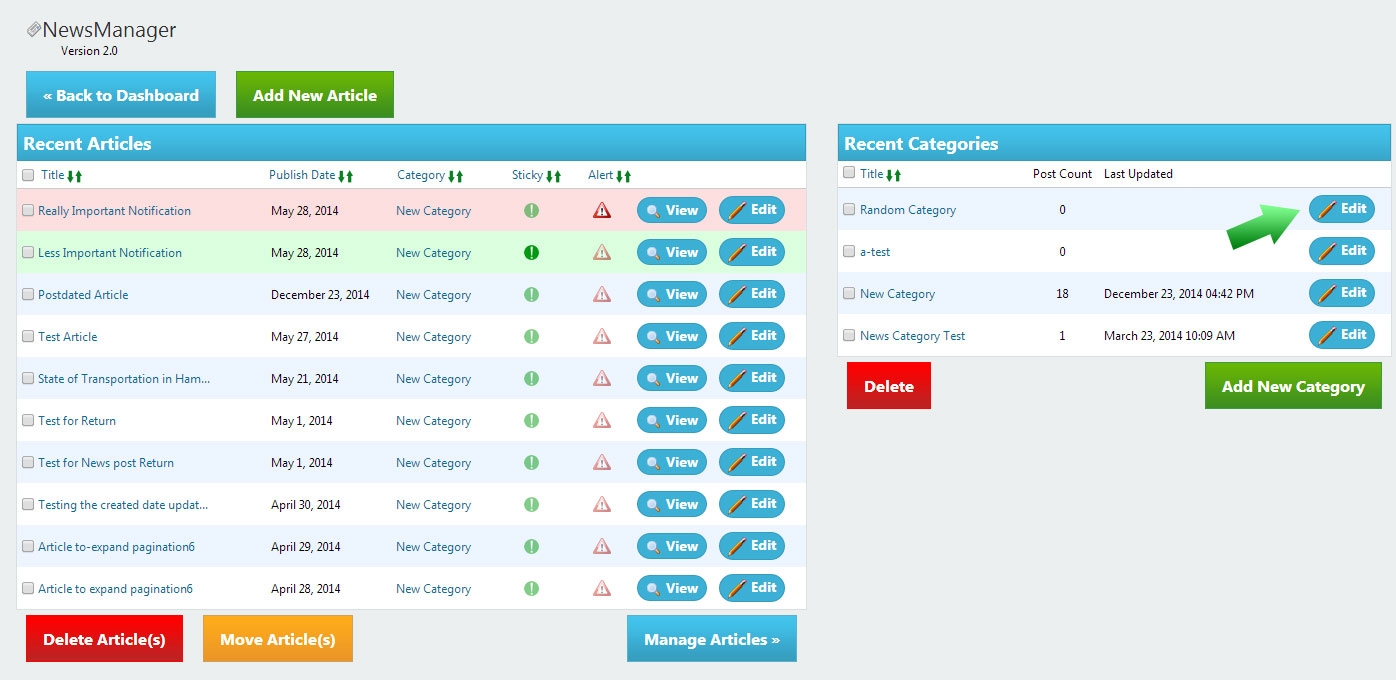 Edit Categories