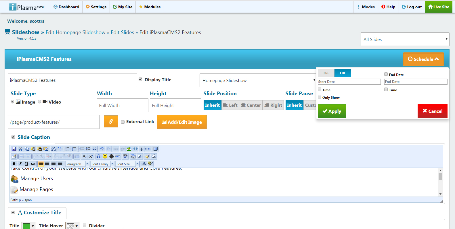 Slideshow 4.1.3 Hotfix Slideshow 4.1.3 Hotfix