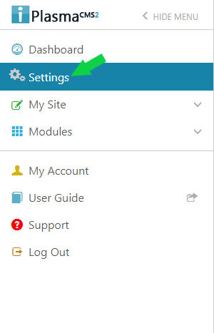 Settings Menu