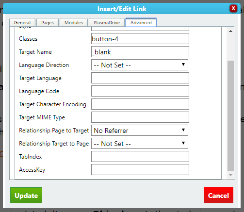 Insert/Edit Link (WYSIWYG Editor) - Open in a New Window - No Referrer