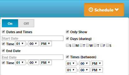 Detailed view of Schedule interface