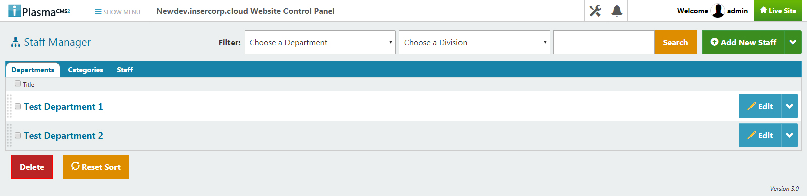 Staff Manager Dashboard