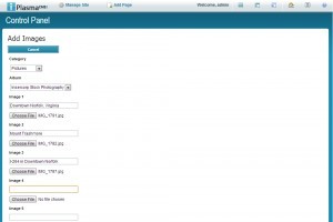 Screenshot of Photo Gallery Image Upload Interface