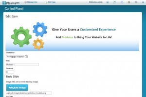 Screenshot of Slide Item Edit Screen in iPlasmaCMS2 Slideshow Module