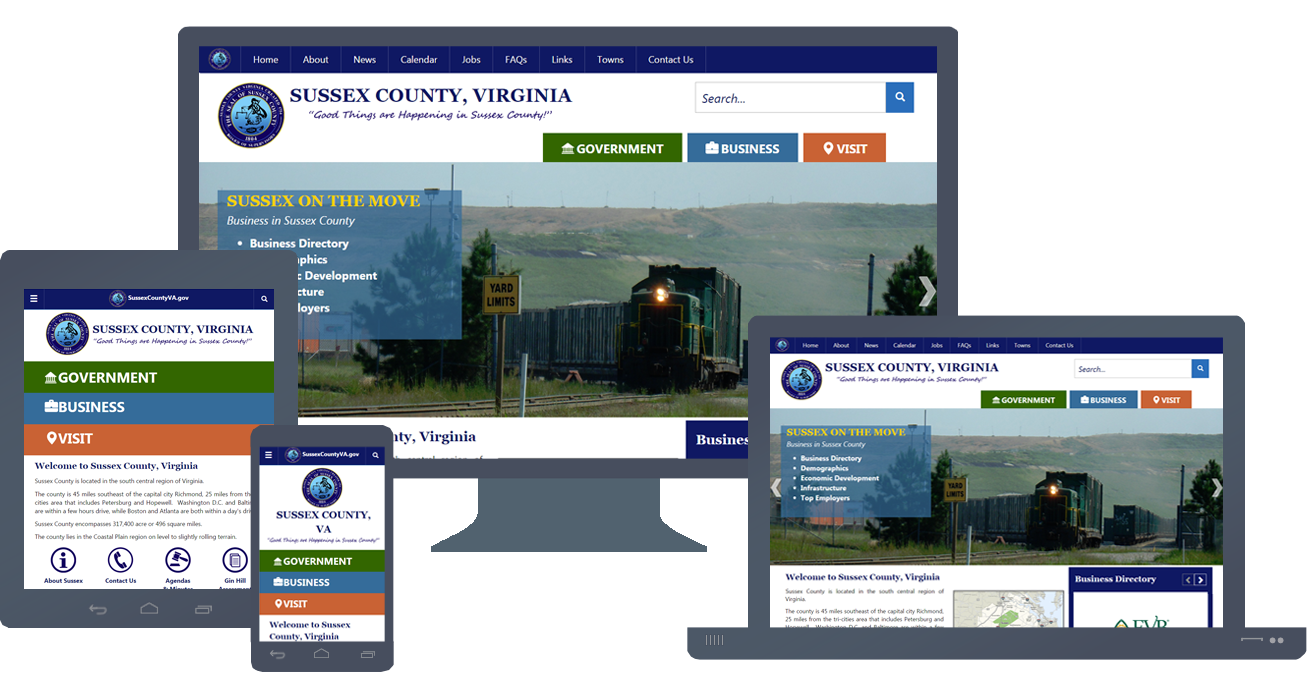 SussexCountyVA.gov Responsive Upgrade & Website Re-Design 2016